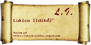 Lukics Ildikó névjegykártya