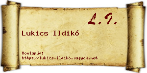 Lukics Ildikó névjegykártya